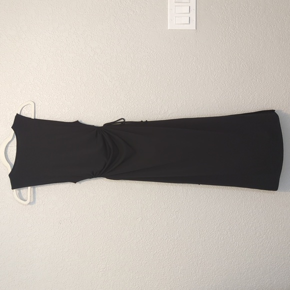 Ambiance black sleeveless drawstring side cut out midi dress - Picture 10 of 11